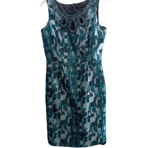 Tahari Arthur S. Levine Beaded keyhole neckline dress